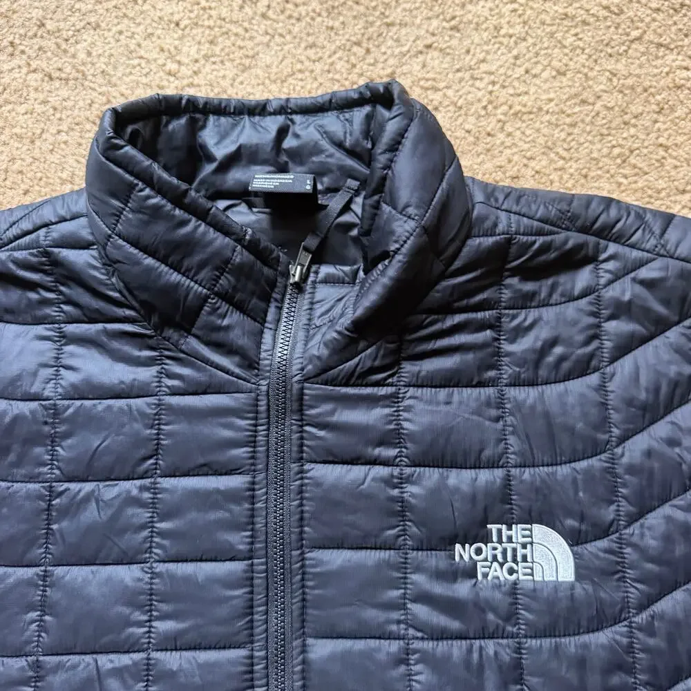 The North Face Quilted Thermoball Eco Full Zip Puffer Jacket Size L Black